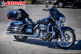 HARLEY TOURING AMERICAN OUTLAW & COMBAT FLUTED 4.5" MEGAPHONE SLIP-ONS BUNDLE 1995-PRESENT