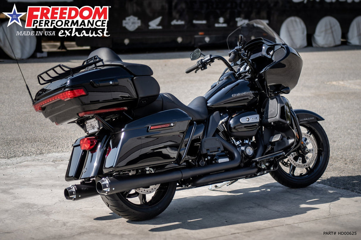 HARLEY TOURING AMERICAN OUTLAW & COMBAT FLUTED 4.5" MEGAPHONE SLIP-ONS BUNDLE 1995-PRESENT