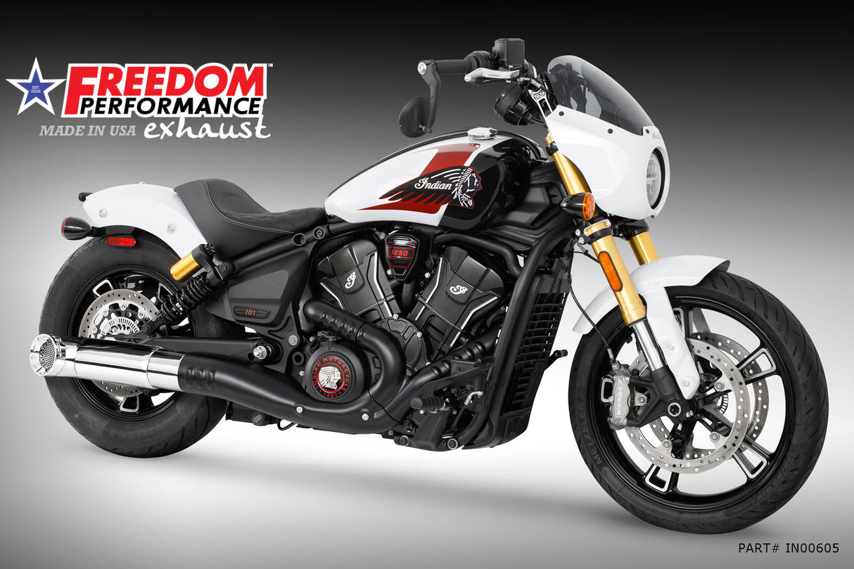 (SPECIAL ORDER) INDIAN 2025 SCOUT 101-CLASSIC-SUPER-SPORT-BOBBER 4.5" 2-STEP TURN-OUT SLIP-ON (2025 SCOUTS ONLY)