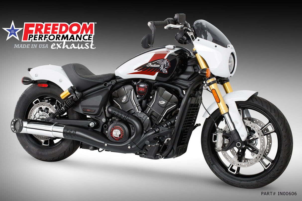 (SPECIAL ORDER) INDIAN 2025 SCOUT 101-CLASSIC-SUPER-SPORT-BOBBER 4.5" 2-STEP TURN-OUT SLIP-ON (2025 SCOUTS ONLY)