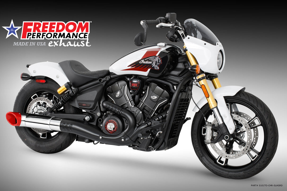 (SPECIAL ORDER) INDIAN 2025 SCOUT 101-CLASSIC-SUPER-SPORT-BOBBER 4.5" 2-STEP TURN-OUT SLIP-ON (2025 SCOUTS ONLY)