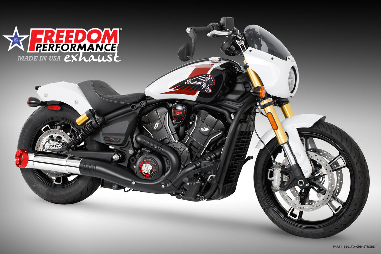(SPECIAL ORDER) INDIAN 2025 SCOUT 101-CLASSIC-SUPER-SPORT-BOBBER 4.5" 2-STEP TURN-OUT SLIP-ON (2025 SCOUTS ONLY)