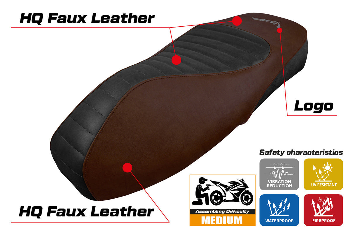 Tappezzeria Italia Vespa GTS 125 150 300 2009-2024 Seat Cover in Dark Brown SE