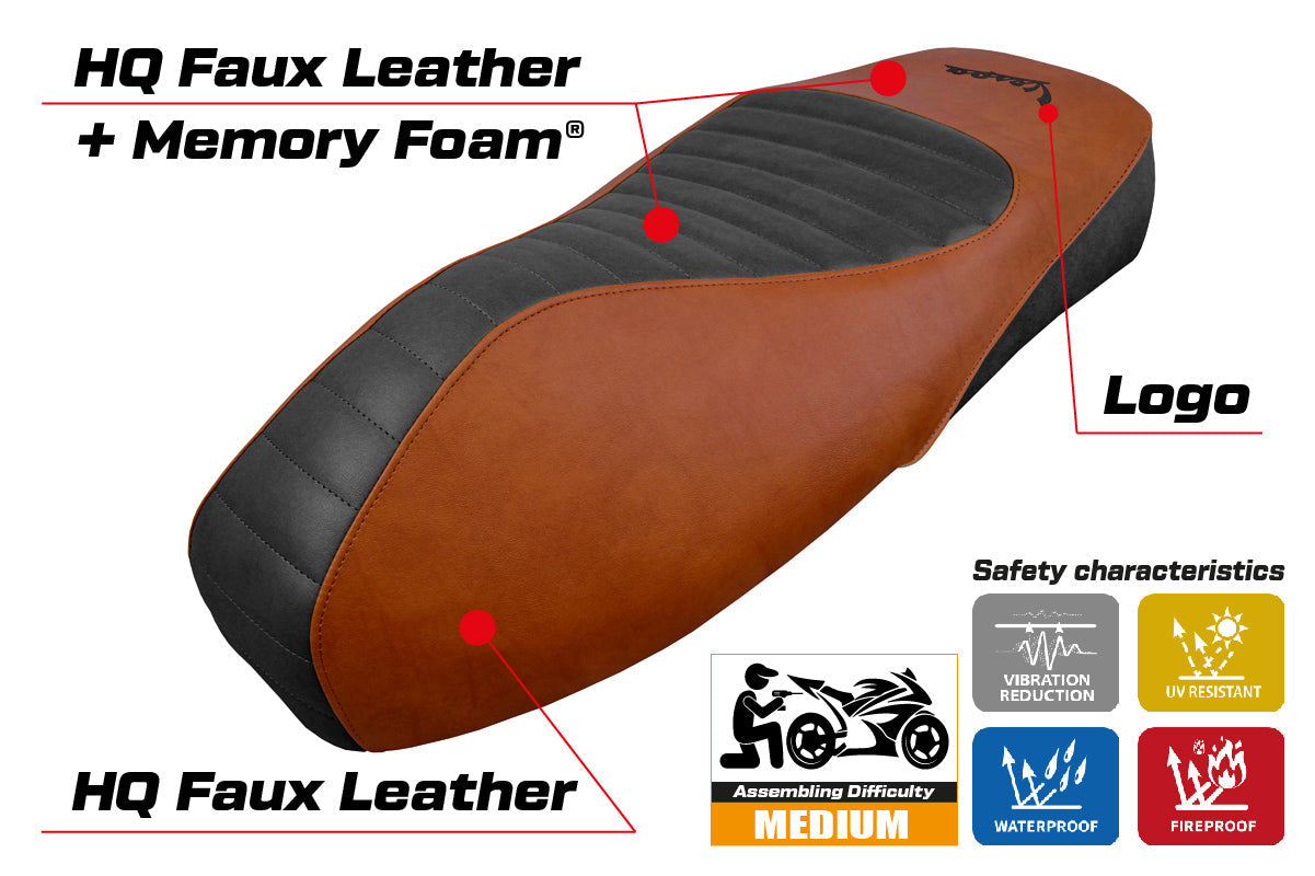Tappezzeria Italia Vespa GTS 125 150 300 2009-2024 Seat Cover Comfort in Brown SE