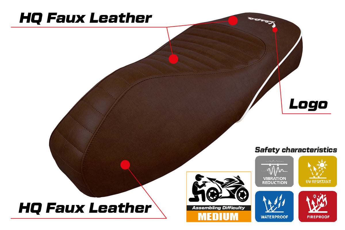 Tappezzeria Italia Vespa GTS 125 150 300 2009-2024 Seat Cover in Dark Brown