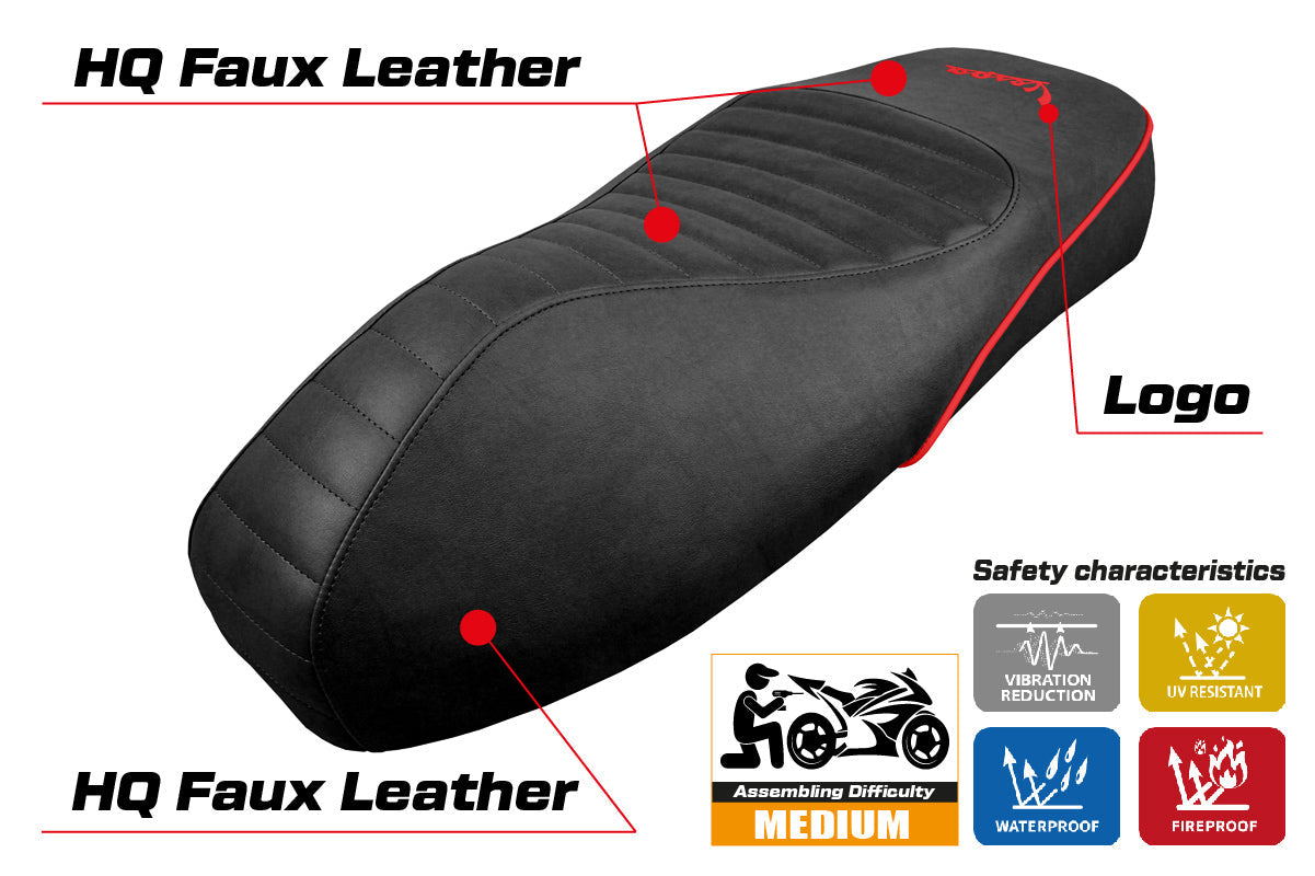 Tappezzeria Italia Vespa GTS 125 150 300 2009-2024 Seat Cover in Red