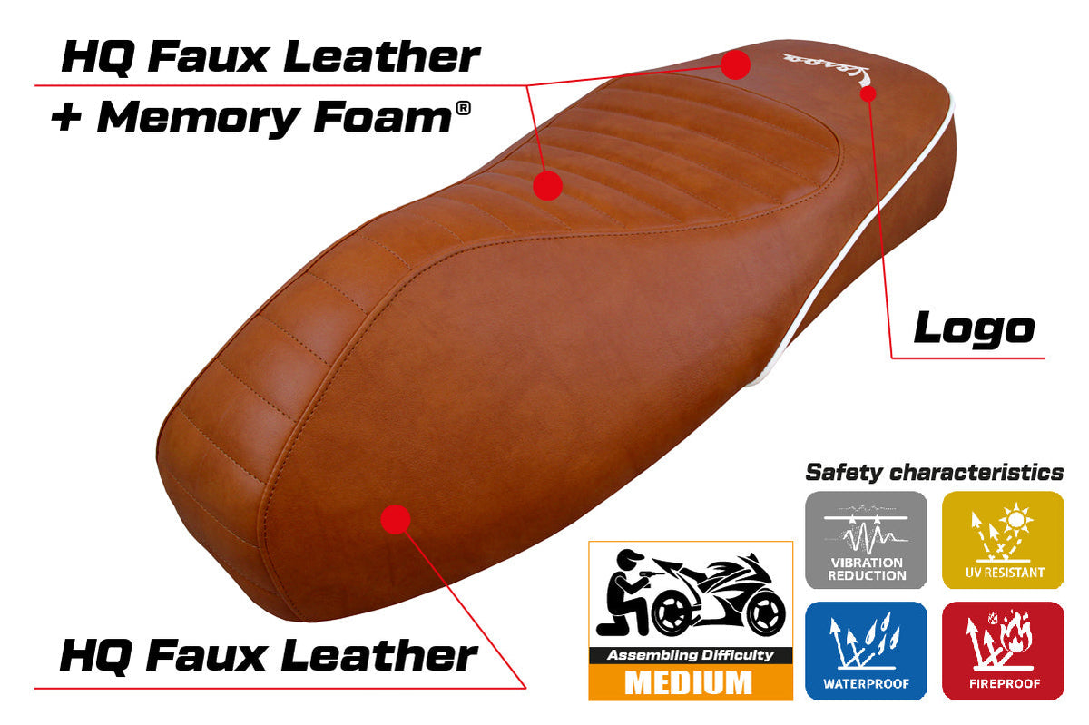 Tappezzeria Italia Vespa GTS 125 150 300 2009-2024 Seat Cover Comfort in Brown