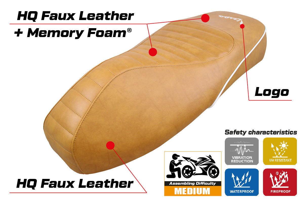 Tappezzeria Italia Vespa GTS 125 150 300 2009-2024 Seat Cover Comfort in Camel