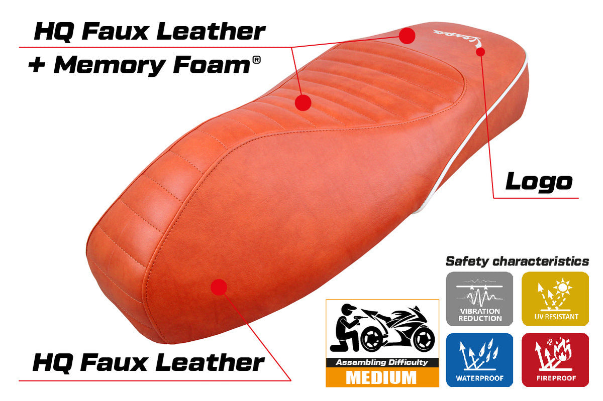 Tappezzeria Italia Vespa GTS 125 150 300 2009-2024 Seat Cover Comfort in Brick