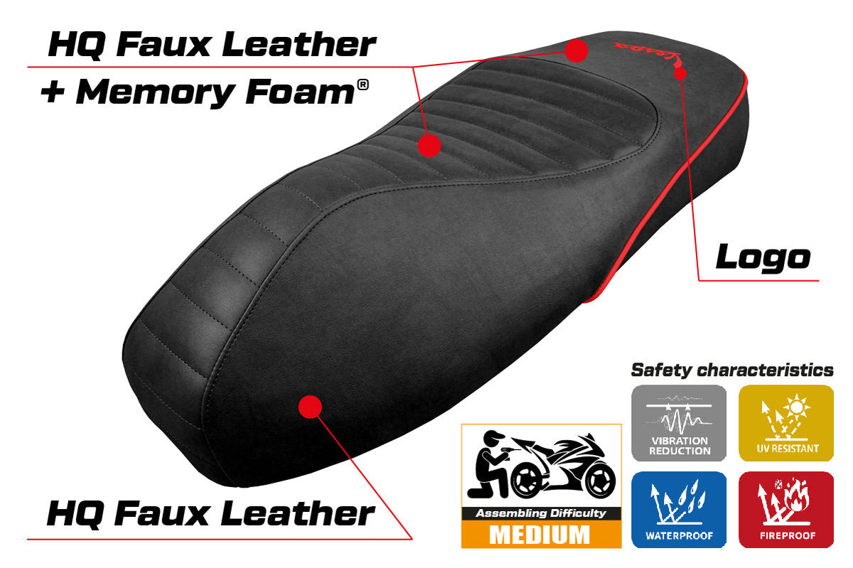 Tappezzeria Italia Vespa GTS 125 150 300 2009-2024 Seat Cover Comfort in Red