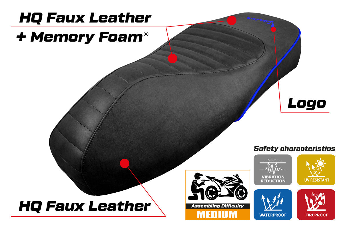 Tappezzeria Italia Vespa GTS 125 150 300 2009-2024 Seat Cover Comfort in Blue