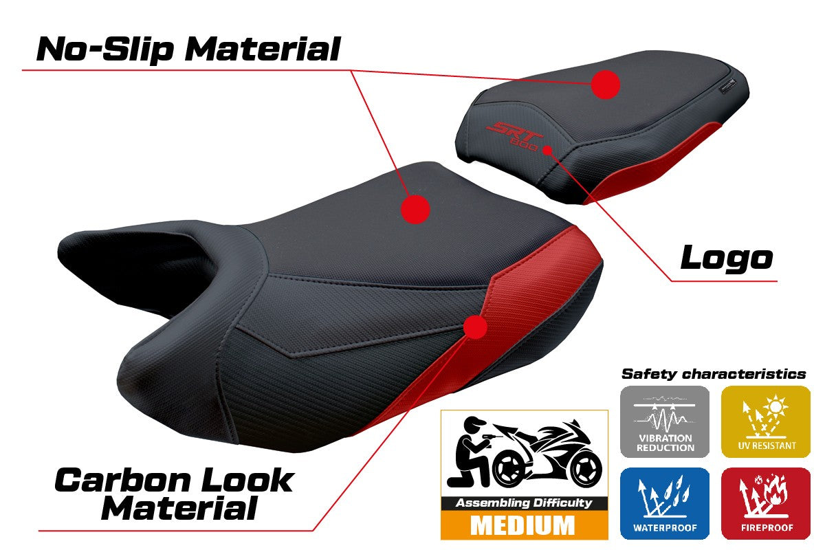 Tappezzeria Italia QJ Motor SRT 800 X / S / SX 2023-2025 Seat Cover Red Black