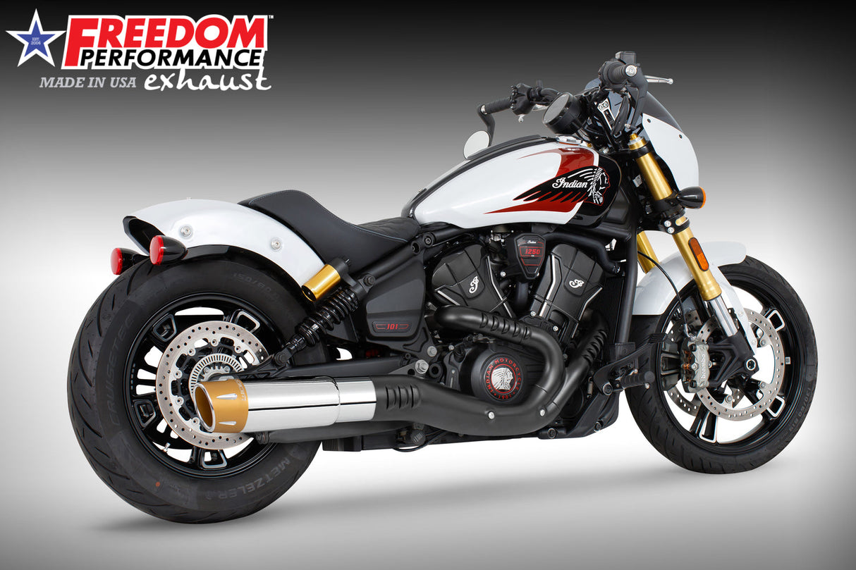 INDIAN 2025 SCOUT 101-CLASSIC-SUPER-SPORT-BOBBER 4.5" 2-STEP SLIP-ON BUNDLE (2025 SCOUTS ONLY)