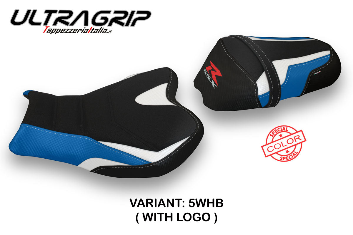 Tappezzeria Italia Suzuki GSXR 1000 2009-2016 Seat Cover Ultragrip in White and Blue