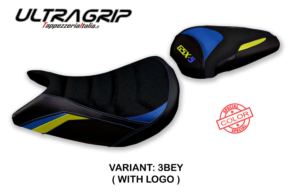 Tappezzeria Italia Suzuki GSXS 1000 2015-2020 Seat Cover Ultragrip in Blue and Yellow