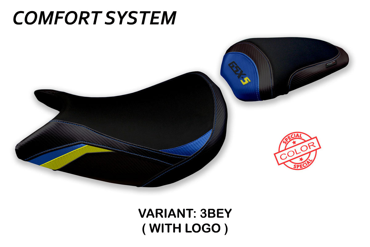 Tappezzeria Italia Suzuki GSXS 1000 2015-2020 Seat Cover Comfort in Blue and Yellow