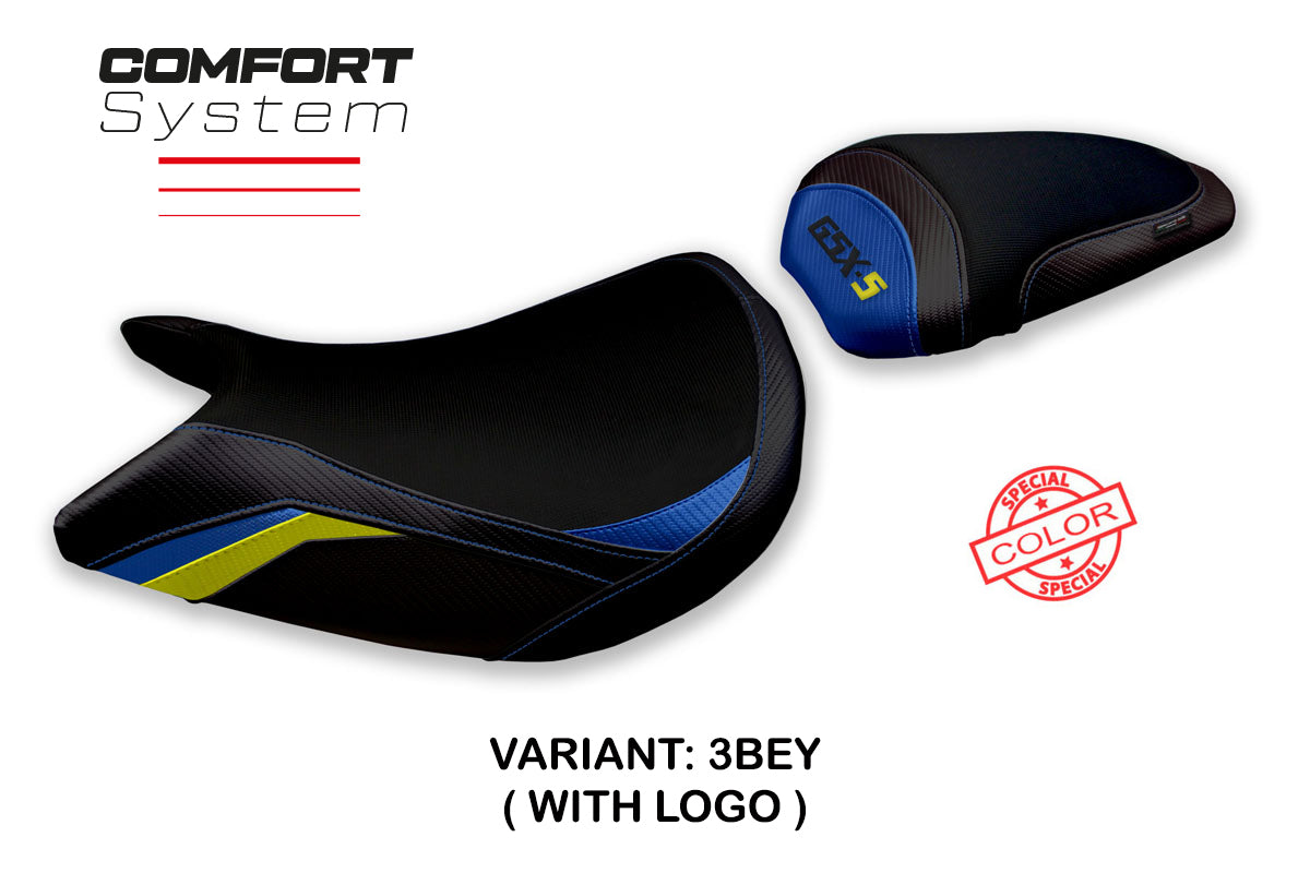 Tappezzeria Italia Suzuki GSXS 1000 2021-2025 Seat Cover Comfort in Blue and Yellow