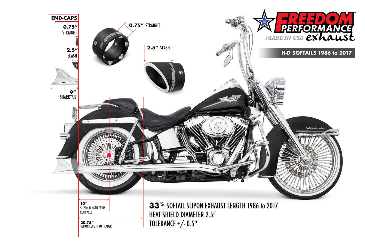 HARLEY SOFTAIL 2.5" CLASSIC SLIP-ONS 1997-2017 *FITS FREEDOM HEADERS ONLY*