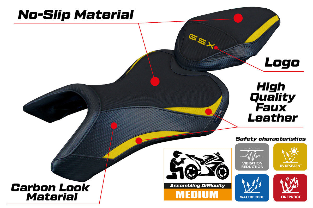 Tappezzeria Italia Suzuki GSX 8S-8R 2023-2025 Seat Cover in Yellow and Black