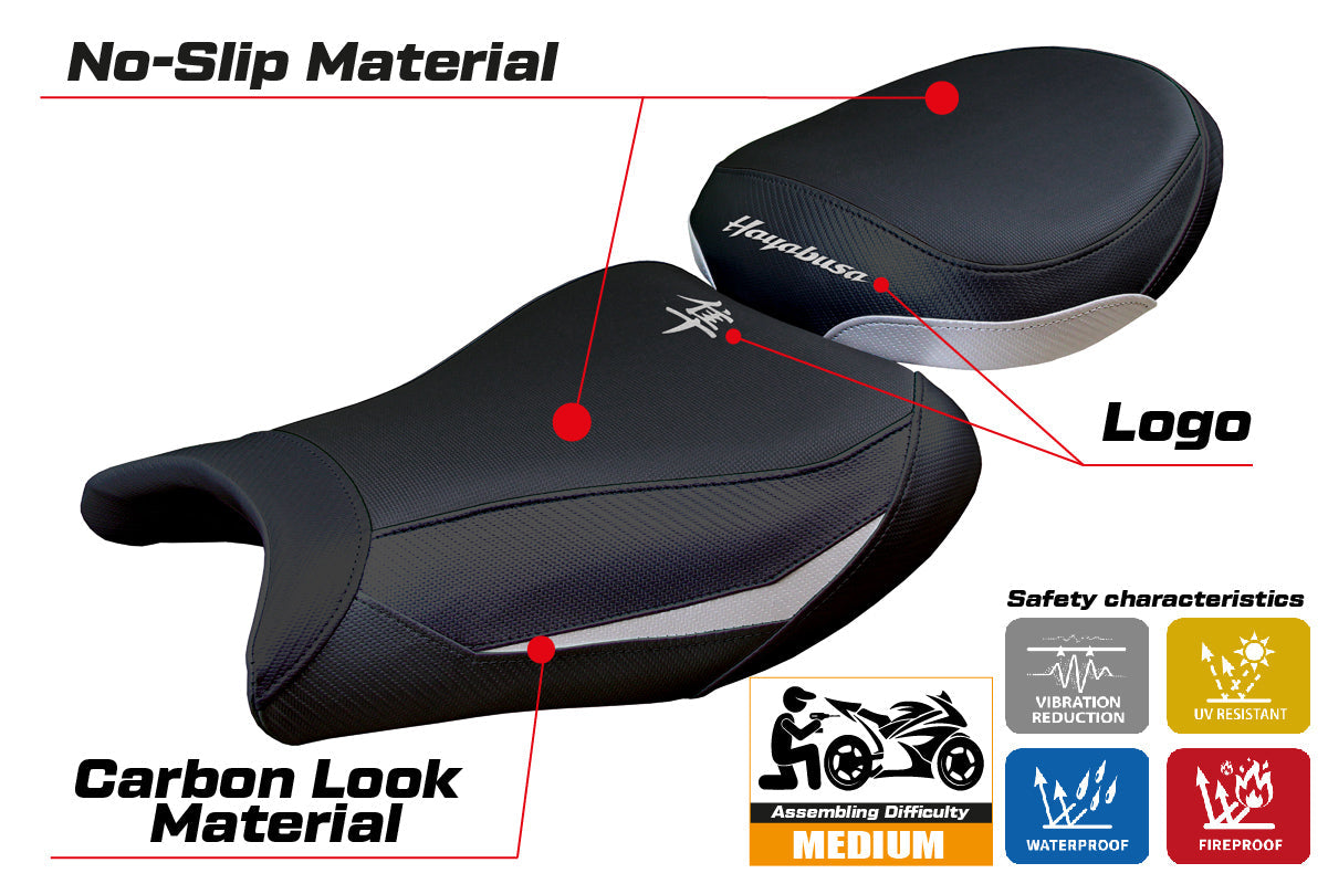 Tappezzeria Italia Suzuki GSX 1300 R Hayabusa 2021-2025 Seat Cover Black Silver
