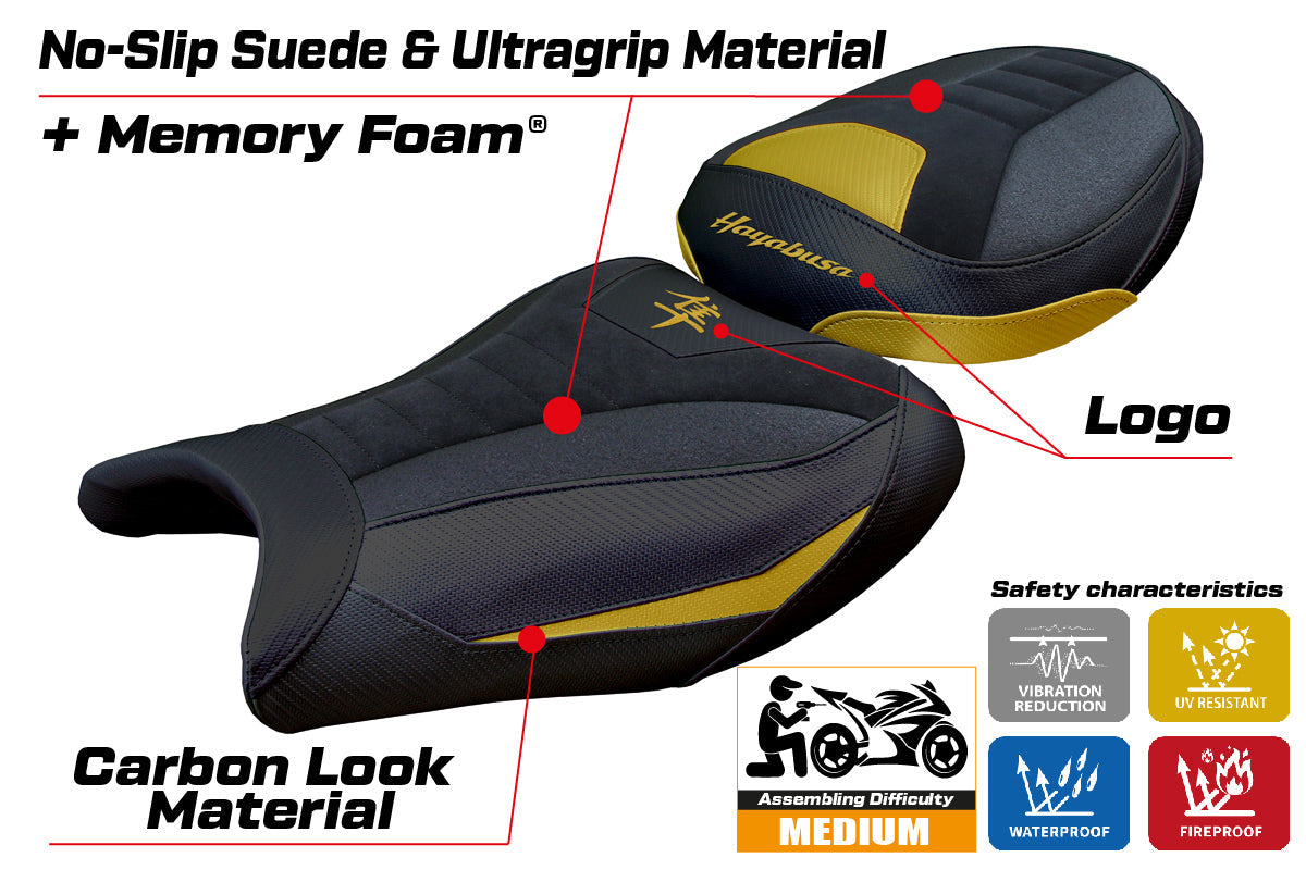 Tappezzeria Italia Suzuki GSX 1300 R Hayabusa 2021-2025 Seat Cover Comfort Grip Gold