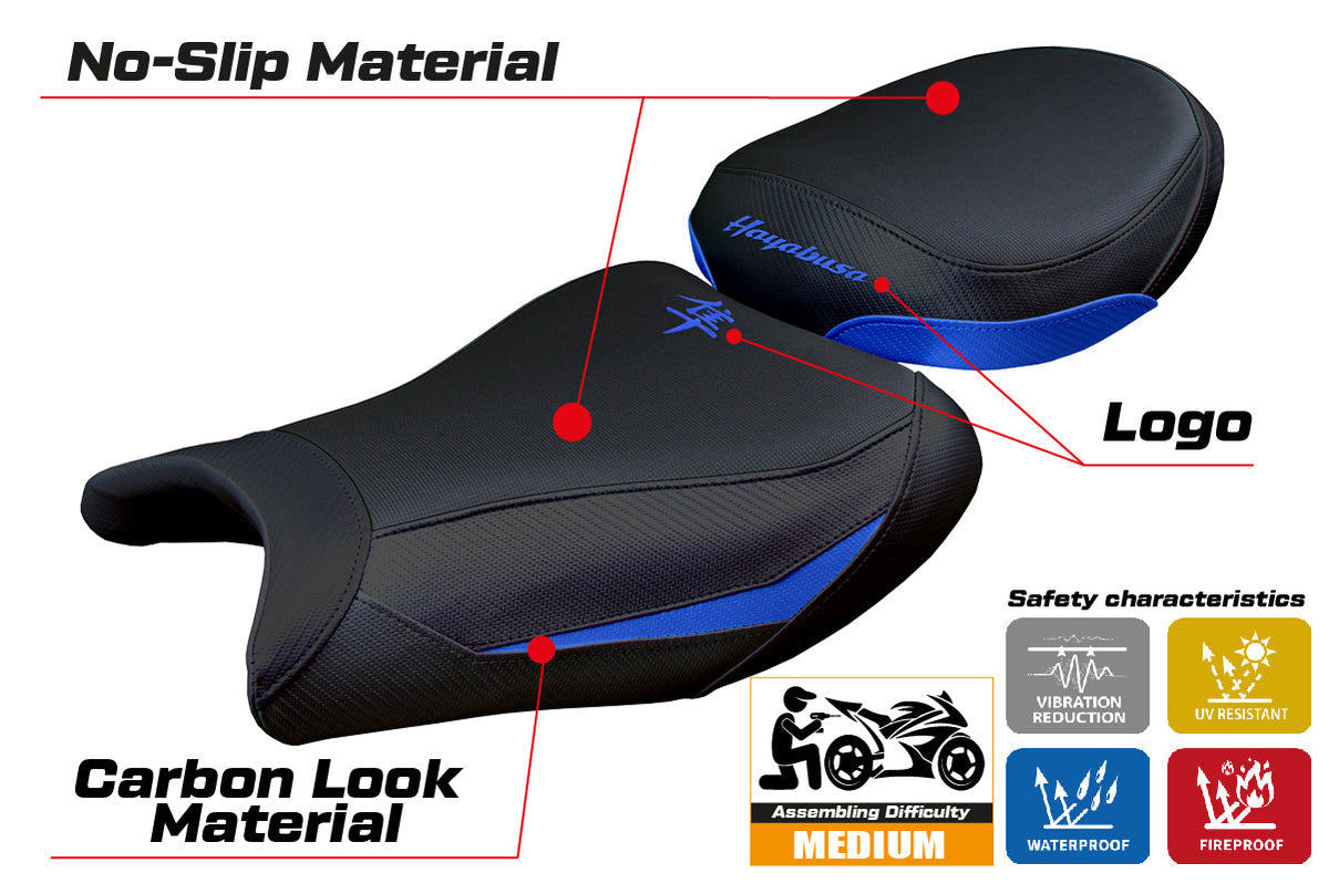 Tappezzeria Italia Suzuki GSX R 1300 Hayabusa 2008-2020 Seat Cover in Blue