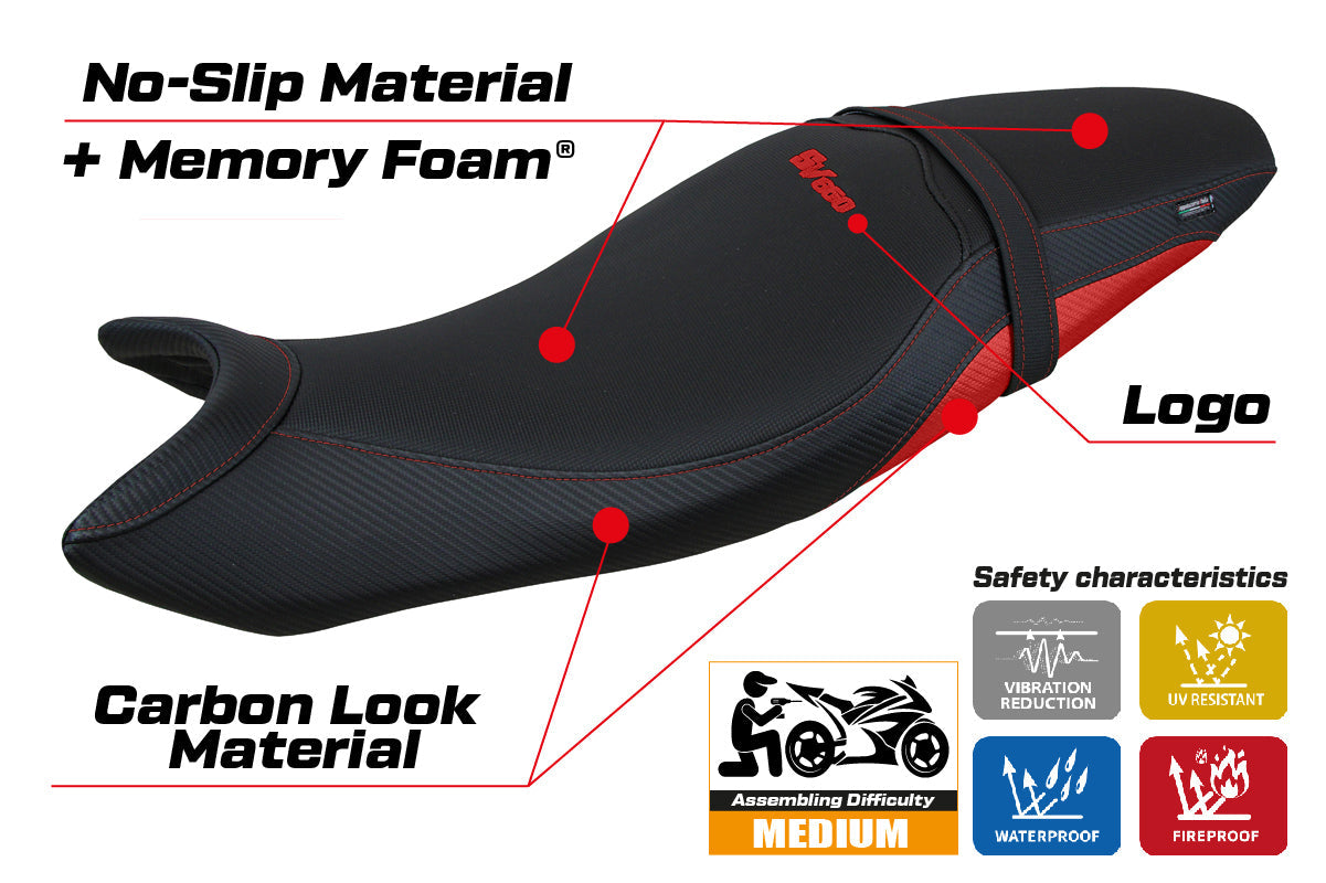 Tappezzeria Italia Suzuki SV650 2016-2025 Seat Cover Comfort in Red