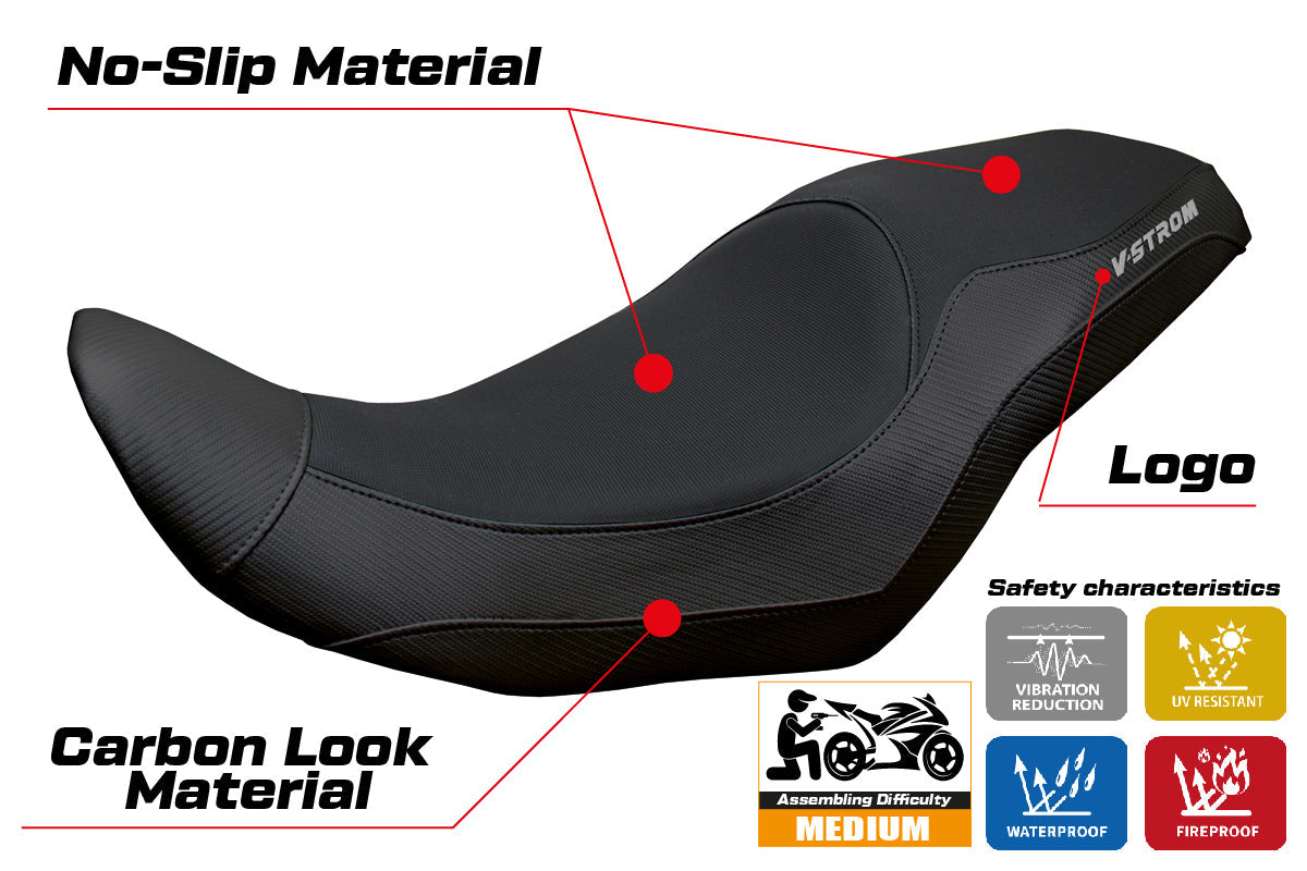 Tappezzeria Italia Suzuki Vstrom 800 DE SE 2023-2025 Seat Cover in Black