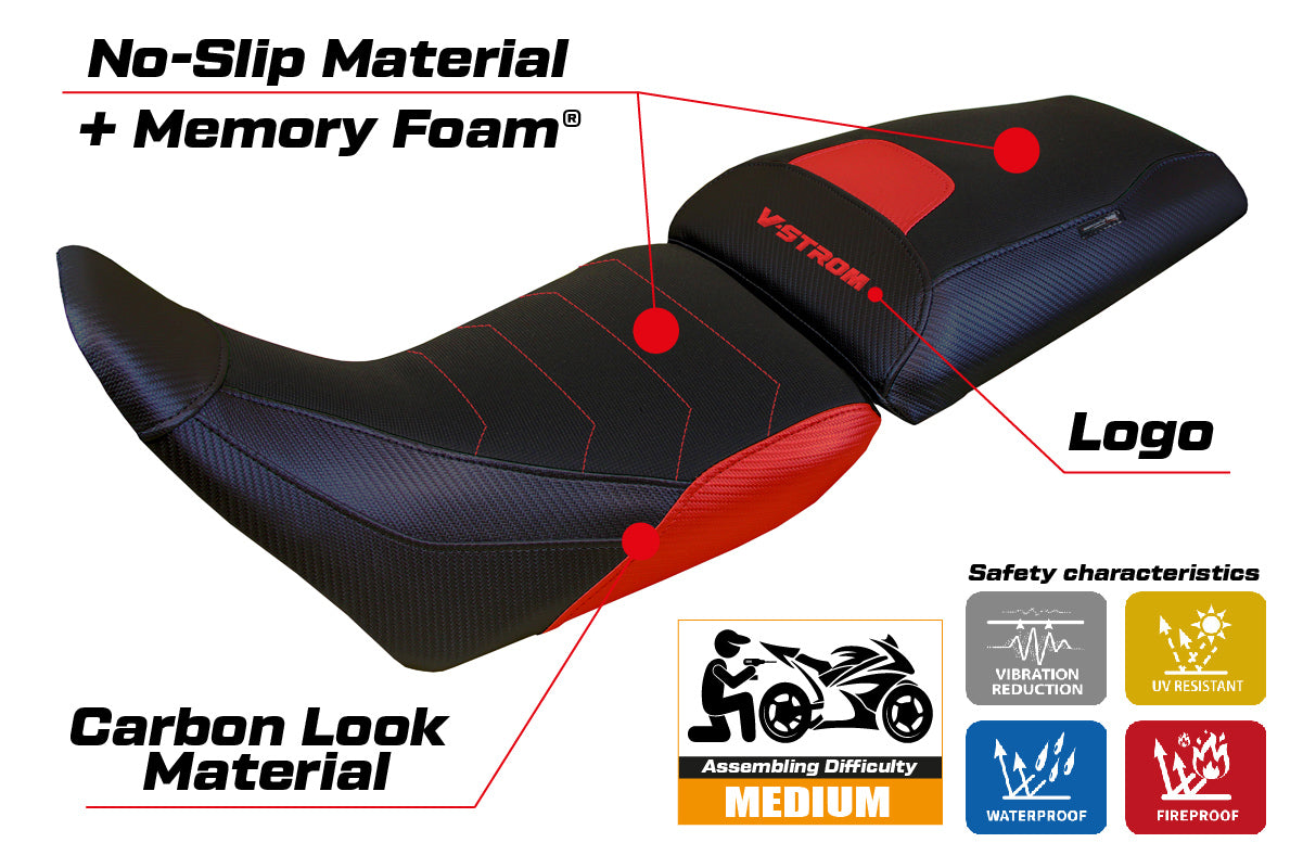 Tappezzeria Italia Suzuki V-Strom 1050 2020-2025 Seat Cover Comfort in Red