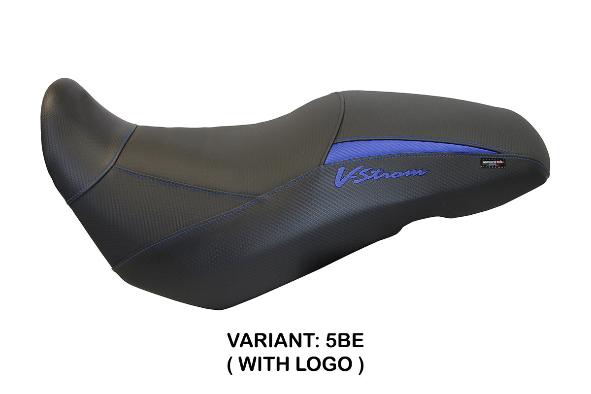 Suzuki VStrom 650 2017-2024 Seat Cover Tappezzeria Italia in Blue and Black