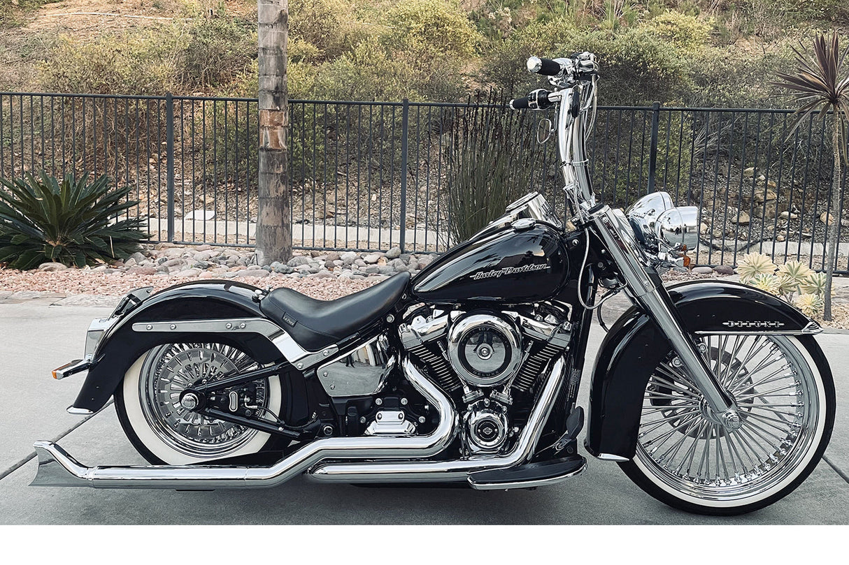 HARLEY M8 SOFTAIL 2.5" TUCK & UNDER TRUE DUALS FULL SYSTEM 2018-PRESENT BUNDLE *NOT FOR WIDE TIRE BIKES