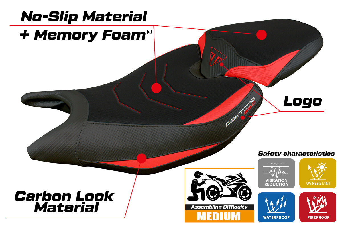 Tappezzeria Italia Triumph Daytona 660 2024-2025 Seat Cover Comfort Red Black
