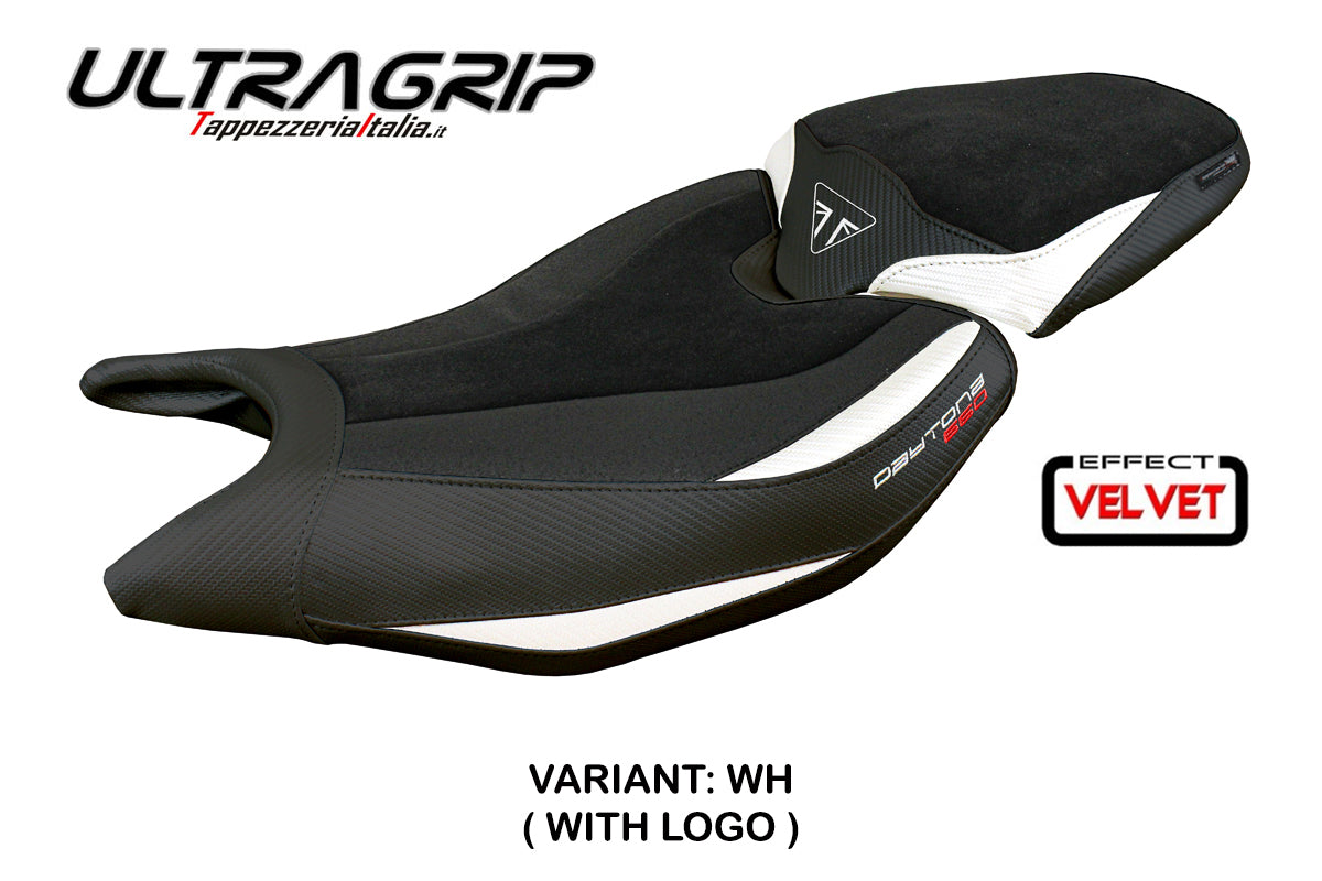 Tappezzeria Italia Triumph Daytona 660 2024-2025 Seat Cover Ultragrip White Black