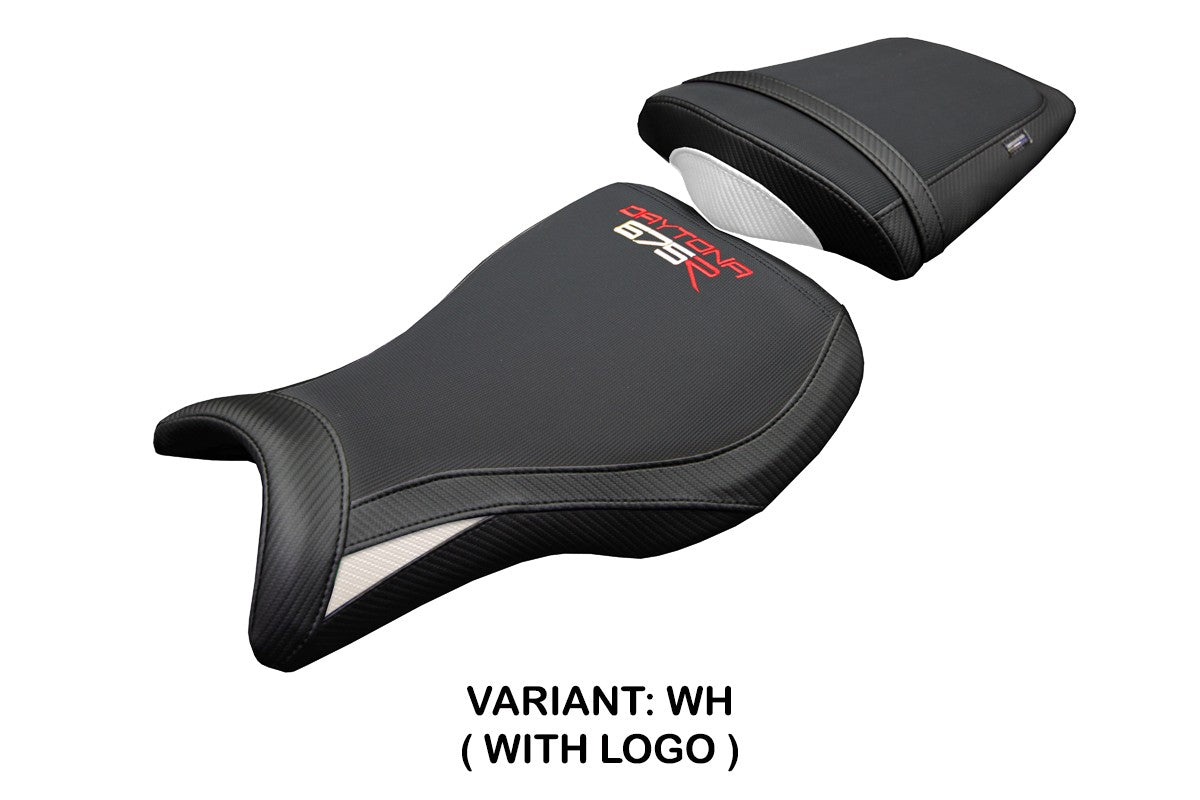 Tappezzeria Italia Triumph Daytona 675R 2006-2009 2010 2011 2012 Seat Cover White Black