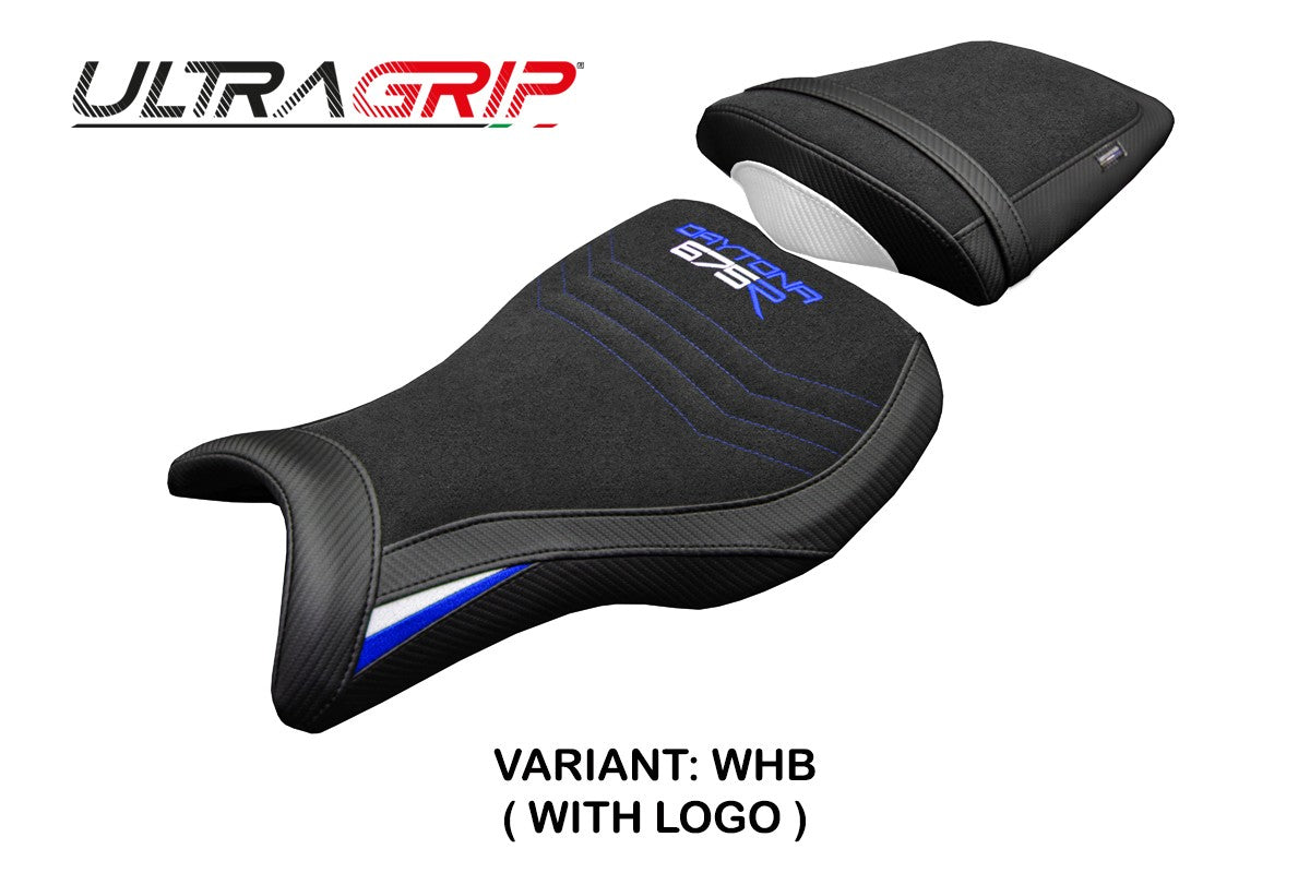 Tappezzeria Italia Triumph Daytona 675R 2006-2012 Seat Cover Ultragrip White Blue Black