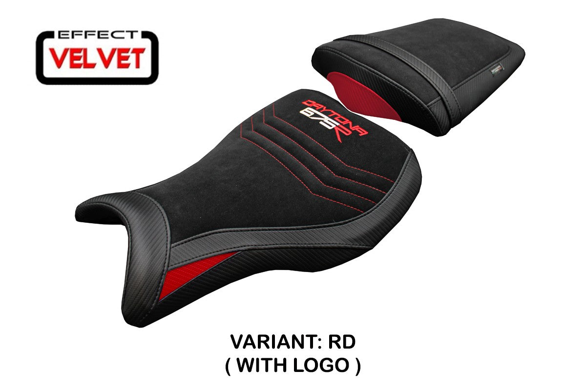 Tappezzeria Italia Triumph Daytona 675R 2006-2010 2011 2012 Seat Cover Velvet Red Black