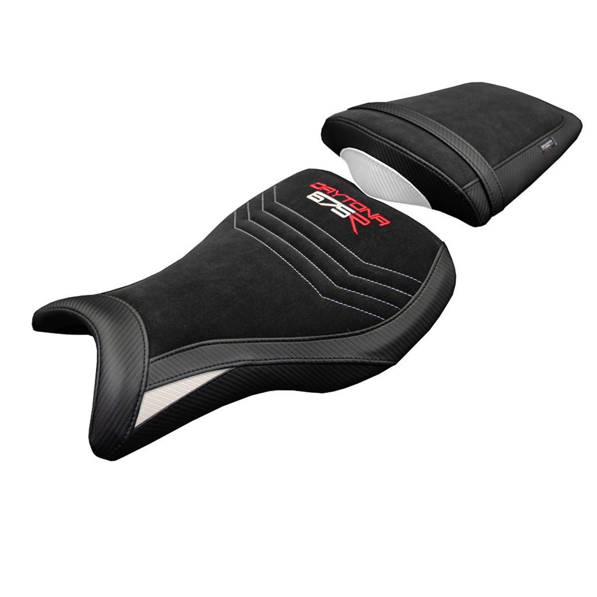 Tappezzeria Italia Triumph Daytona 675R 2006-2011 2012 Seat Cover Velvet White Black