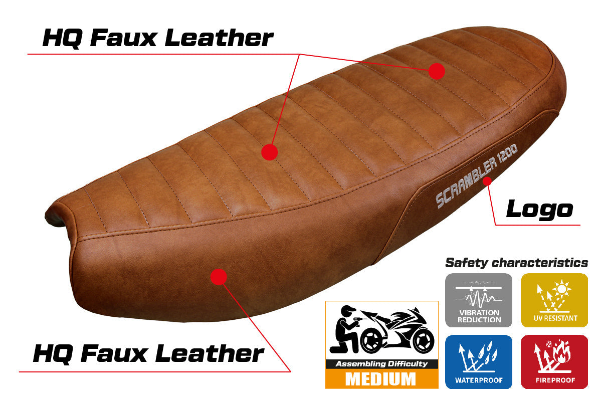 Tappezzeria Italia Triumph Scrambler 1200 2019-2025 Seat Cover in Brown