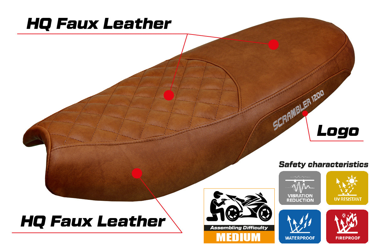 Tappezzeria Italia Triumph Scrambler 1200 2019-2025 Seat Cover in Brown SE
