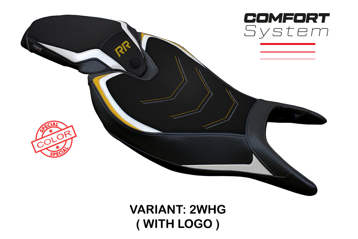 Tappezzeria Italia Triumph Speed Triple 1200 RR 2022-2025 Seat Cover Comfort in White Gold