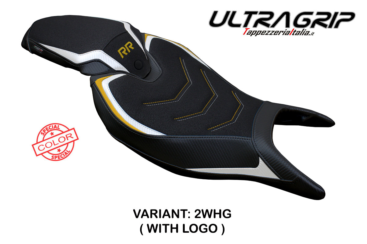 Tappezzeria Italia Triumph Speed Triple 1200 RR 2022-2025 Seat Cover Ultragrip in White and Gold