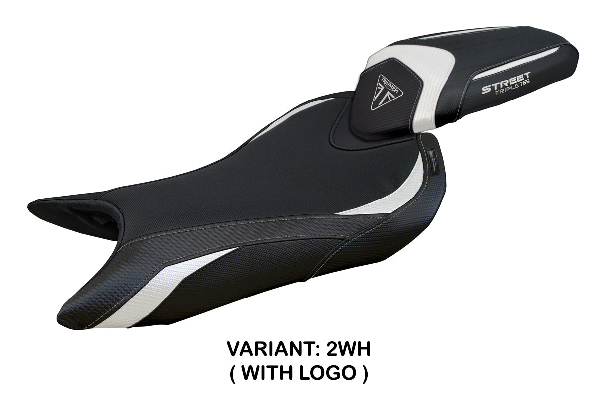 Tappezzeria Italia Triumph Street Triple 765 2023-2025 Seat Cover in White and Black