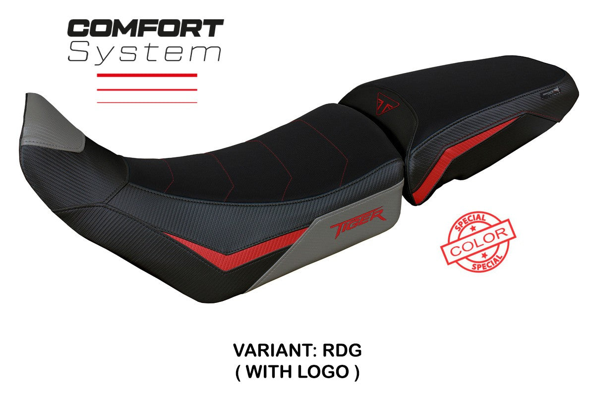 Tappezzeria Italia Triumph Tiger 850 Sport 2021-2025 Seat Cover Comfort Red Grey Black
