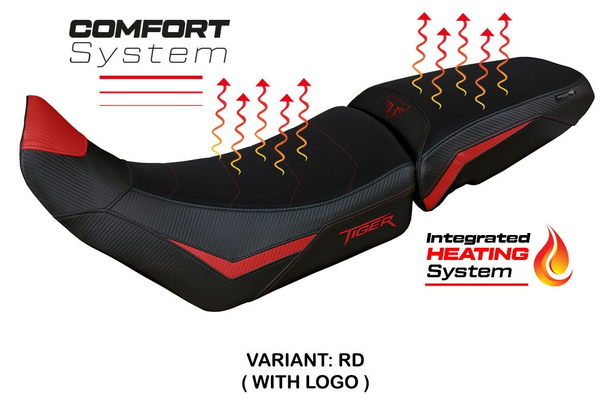 Tappezzeria Italia Triumph Tiger 850 Sport 2021-2025 Seat Cover Heating Comfort Red