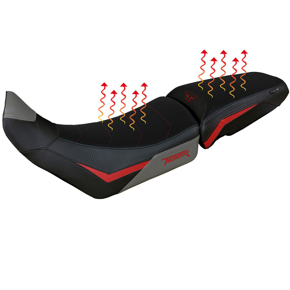 Tappezzeria Italia Triumph Tiger 850 Sport 2021-2025 Seat Cover Heating Comfort Red Gry