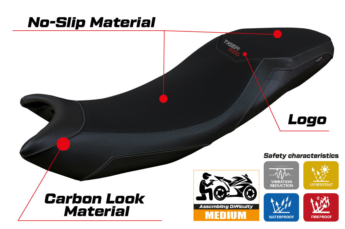 Tappezzeria Italia Triumph Tiger 660 2021-2025 Seat Cover in Black