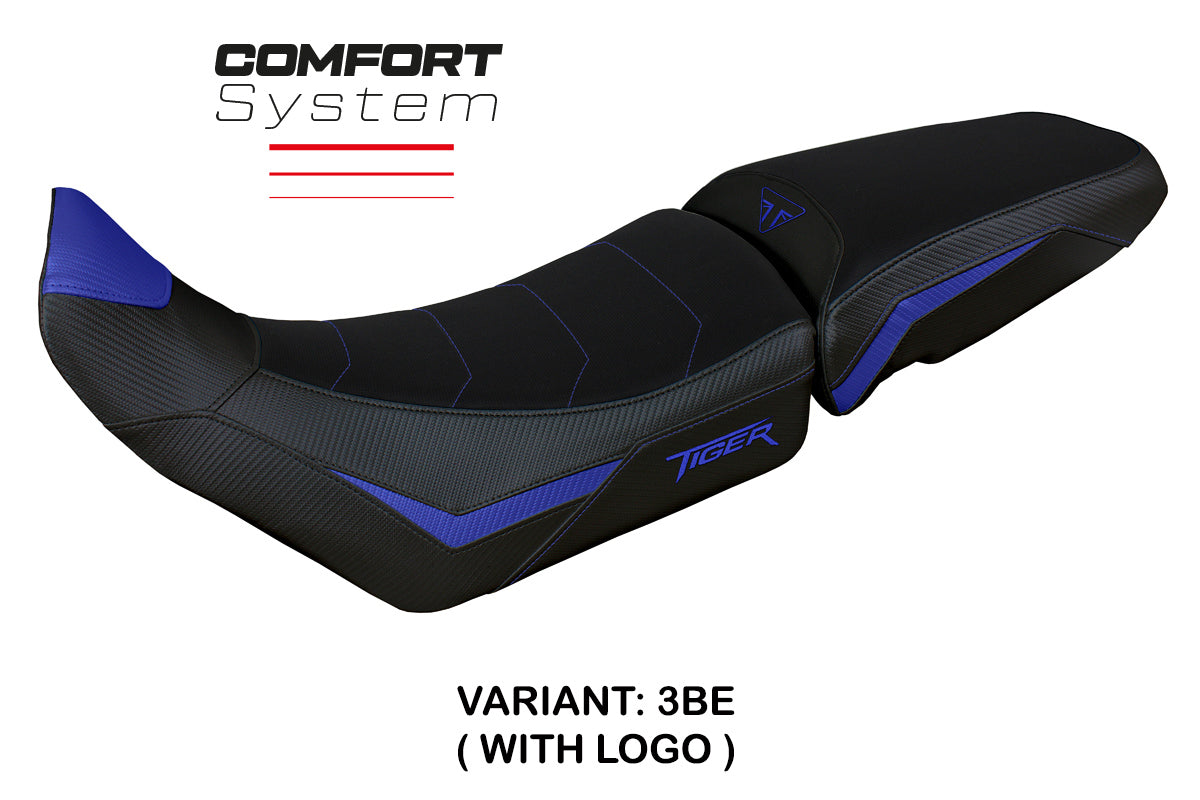 Tappezzeria Italia Triumph Tiger 900 2020-2023 Seat Cover Comfort in Blue and Black