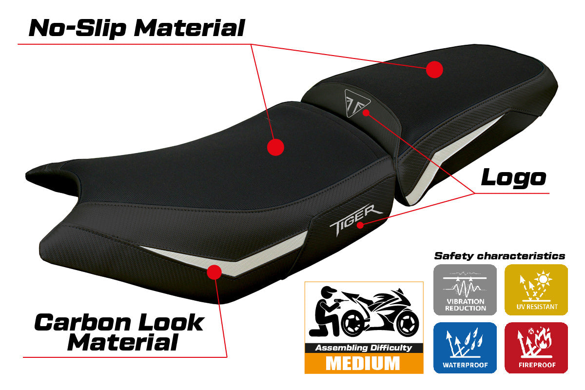 Tappezzeria Italia Triumph Tiger 900 2024-2025 Seat Cover Silver Black