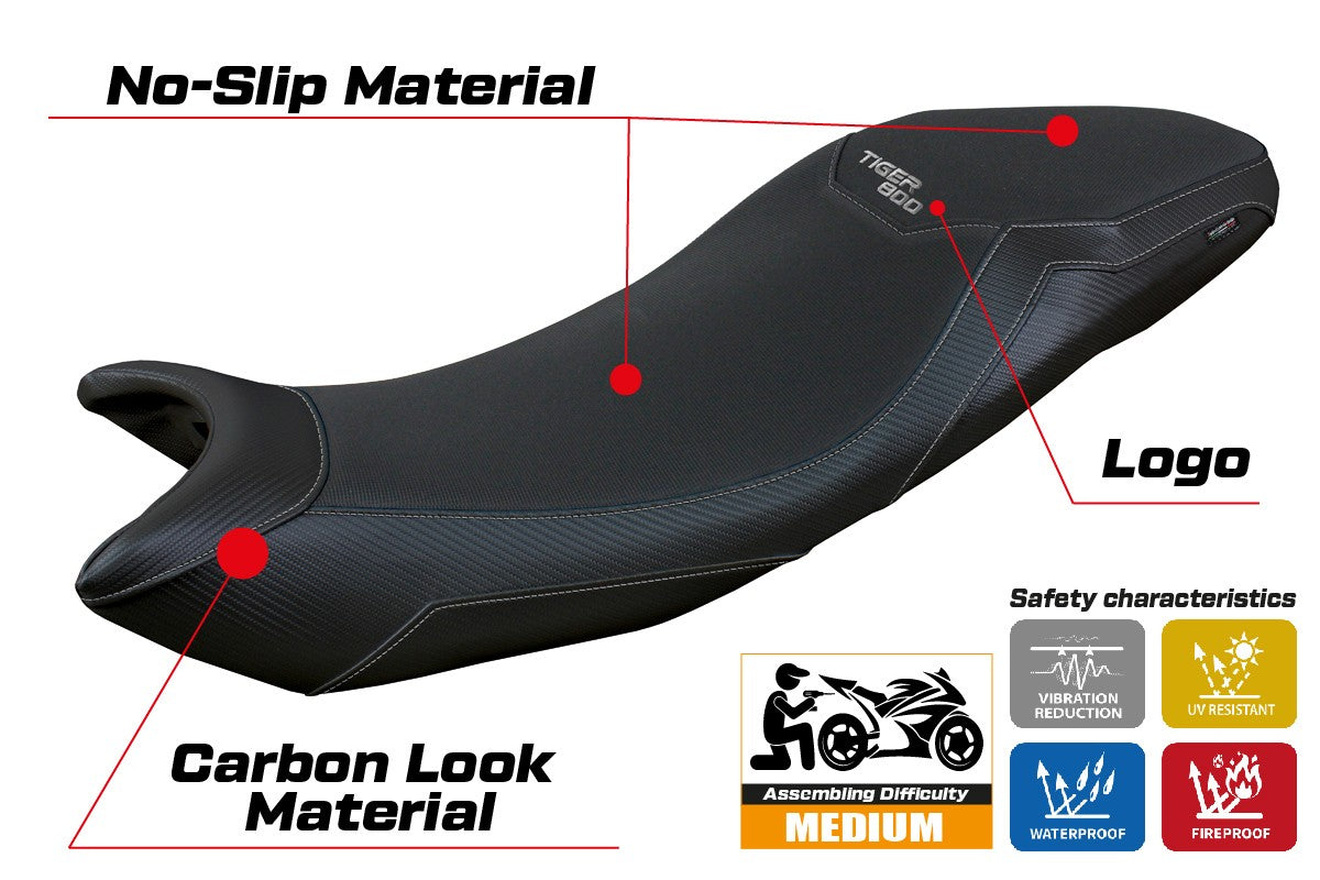 Tappezzeria Italia Triumph Tiger Sport 800 2025 Seat Cover Black