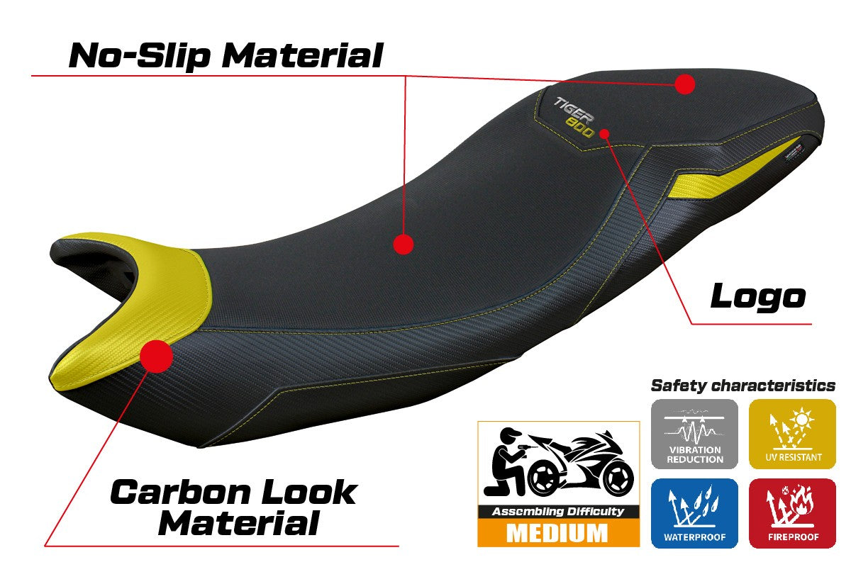 Tappezzeria Italia Triumph Tiger Sport 800 2025 Seat Cover Yellow Black